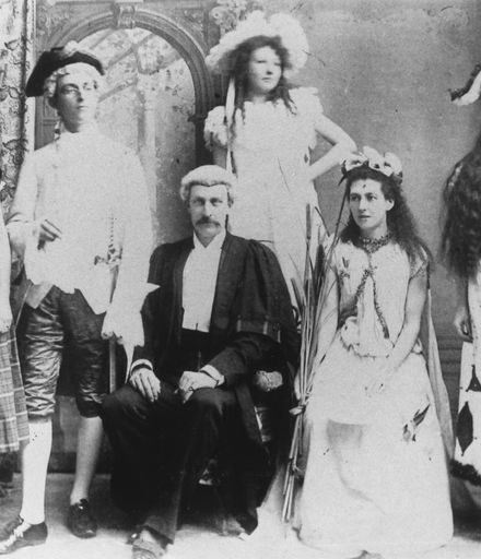 Robert and Alice Edwards with cast in theatrical production