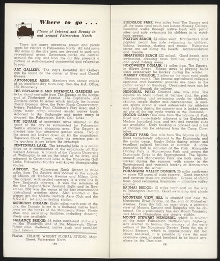 Visitors Guide Palmerston North and Feilding: April-June 1962 - 6