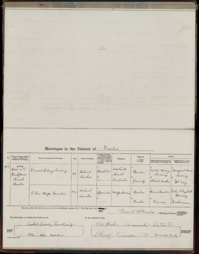 Marriage register 1909- 1927