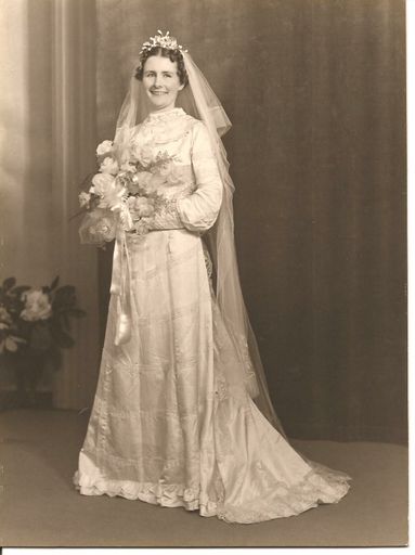 Mavis George on her wedding day