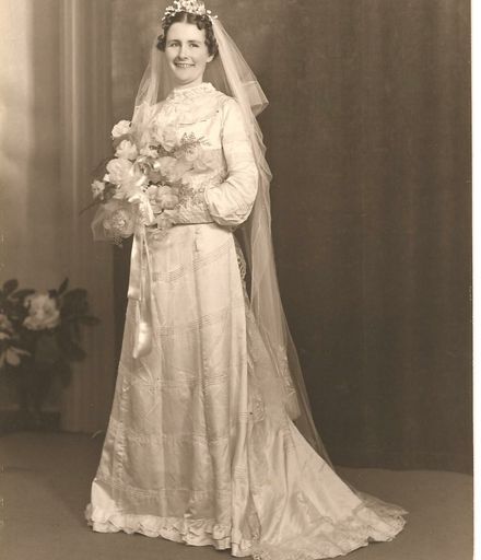 Mavis George on her wedding day