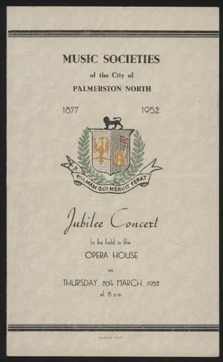 Jubilee Concert - Music Societies of the City of Palmerston North