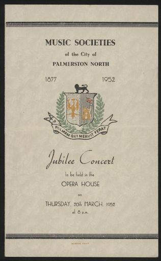 Jubilee Concert - Music Societies of the City of Palmerston North
