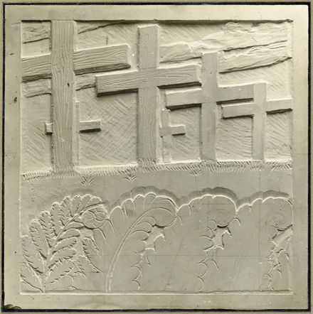 Photograph of Memorial Design by Charles Wheeler - Crosses and Silver Ferns