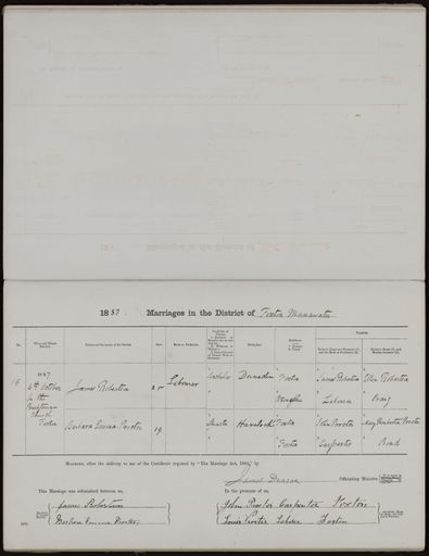 Marriage register 1880 - 1894