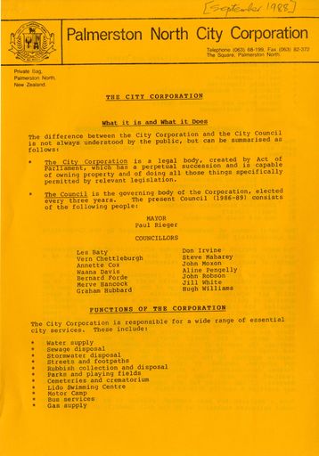 Page 1: 'The City Corporation: What it is and what it does'