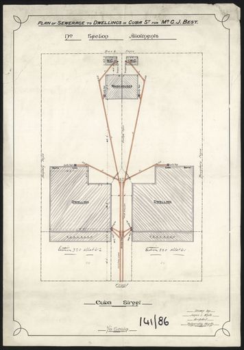 Plan of Sewerage to dwelling in Cuba Street