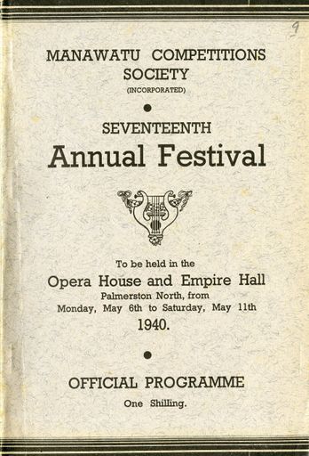 Manawatū Competitions Society, Official Programme, Seventeenth Annual Festival