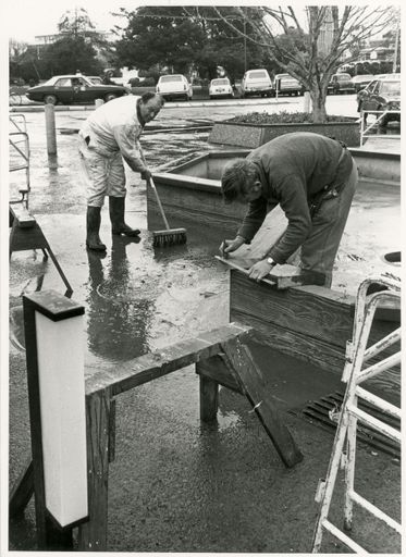 Workmen in Coleman Mall