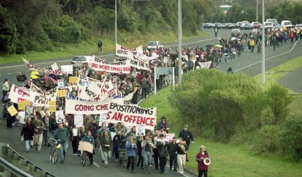 "Students out in force to protest"