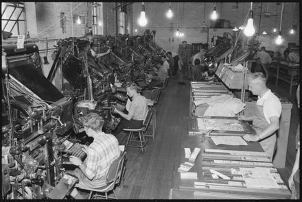 Pushing out a linotype, big steps since 1903