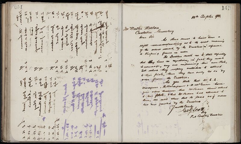 Outwards Correspondence of the Palmerston North Cemetery Trustees, 1898 -1902 168