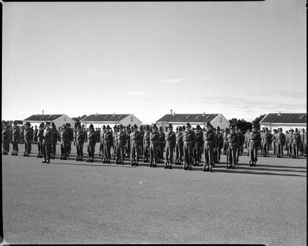Soldiers standing at attention, 24th Intake, Central District Training Depot, Linton - Resource cover image