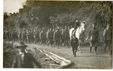 A Company Marching - postcard from Bob Eastwood