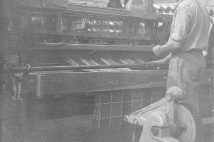 Weaving loom at the Flax Mill Factory