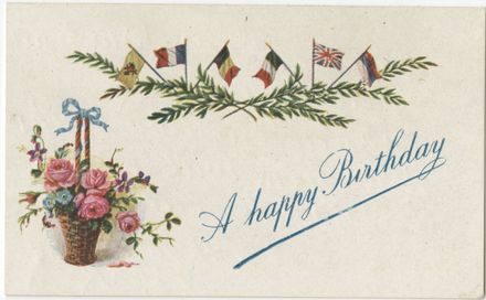 To My Dear Sister, embroidered WWI postcard – card