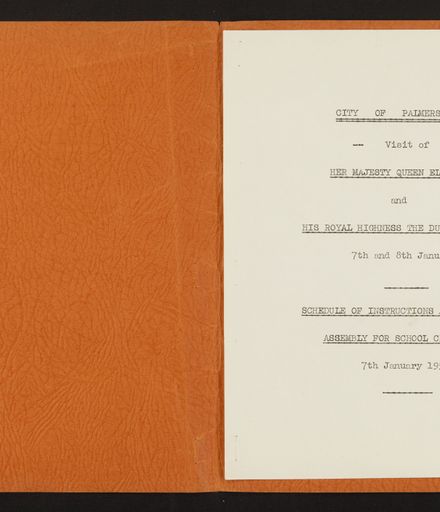 Schedule of Instructions and Details of Assembly for School Children for Royal Visit, 1954 2