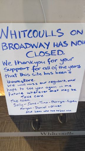 Whitcoulls on Broadway closes its doors