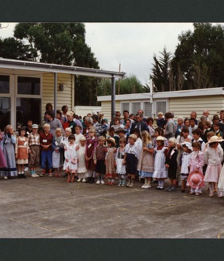 Pupils of Aokautere School dressed in Period Costume for the Centenary of the School