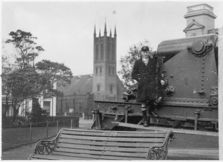 Boy Poses on Cannon in The Square