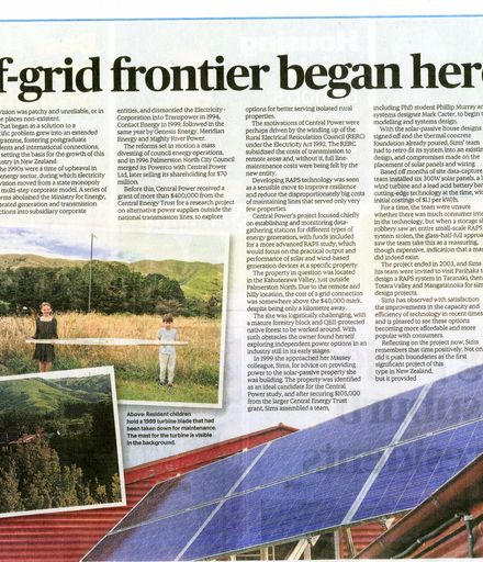 Back Issues:  NZ's off-grid frontier began here