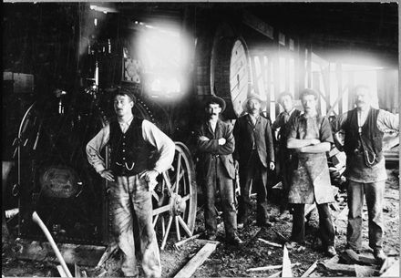 Employees of Climo and Eggers Sawmill, Waituna West