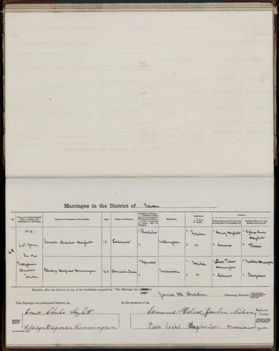 Marriage register 1909- 1927