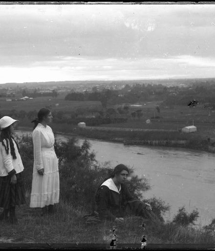 Three young women overlooking Palmerston North