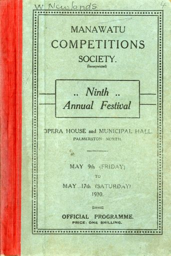 Manawatū Competitions Society, Official Programme, Ninth Annual Festival