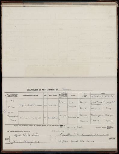 Marriage register 1909- 1927