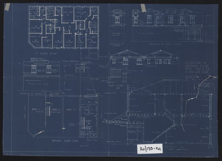 Architectural Plans for Shops, and Alterations, on corner of Cuba & Bourke Streets 3