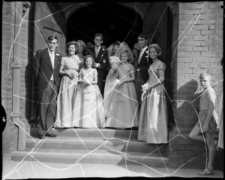 "Bridal Couple Link with Pioneers"