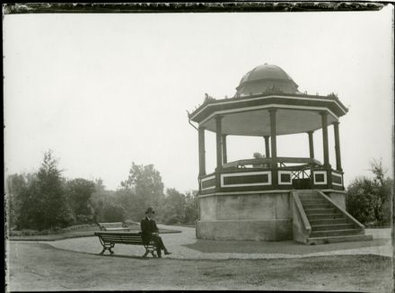 Man Sitting by Rotunda in Victoria Esplanade