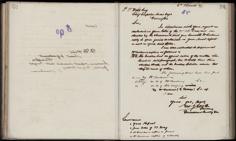 Outwards Correspondence of the Palmerston North Cemetery Trustees, 1898 -1902 121