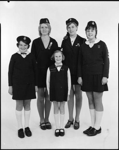 Girls' Brigade - five girls in uniform