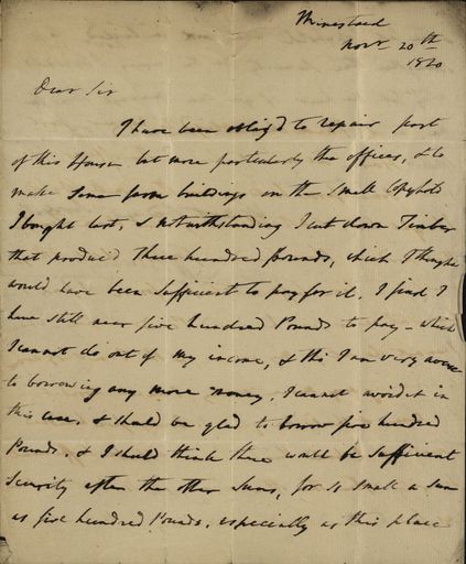 Letter addressed by Lord Palmerston, written by E P Buckley