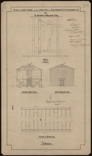 L. G. West, Plan of a Cow Shed
