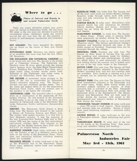 Visitors Guide Palmerston North and Feilding: November 1960 - 6