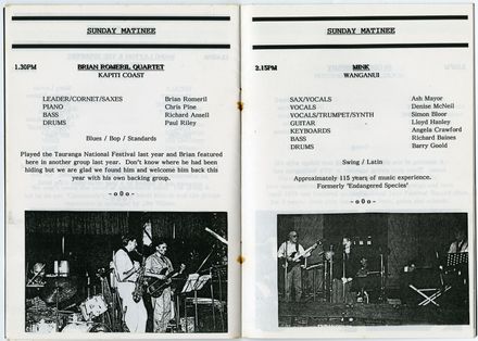 Manawatū Jazz Festival Program, 1992