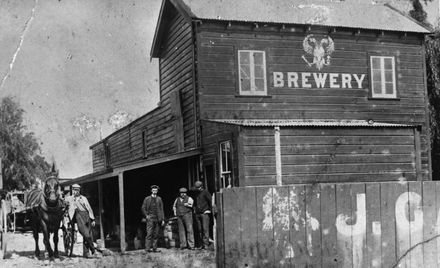 Staff outside Eagle Brewery