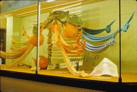 Milne and Choyce window display of fabrics