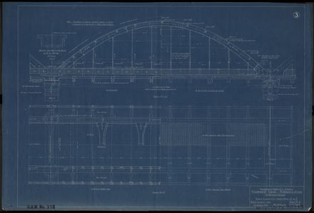 Fitzherbert Bridge Blueprint - Plan and Elevation - Arch Span D to E
