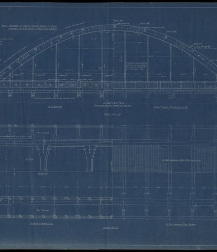 Fitzherbert Bridge Blueprint - Plan and Elevation - Arch Span D to E