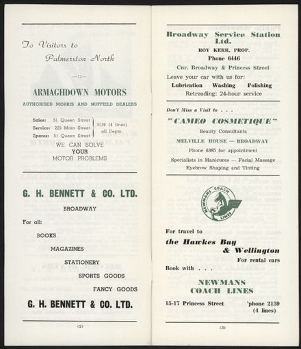 Visitors Guide Palmerston North and Feilding: October 1960 - 3