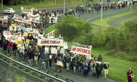 "Students out in force to protest"