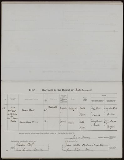 Marriage register 1880 - 1894