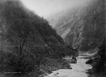 Cage on wire rope crossing the Manawatu Gorge