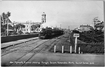 New Plymouth Express passing through The Square