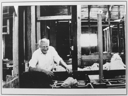 Dick Harrison in his woolshed