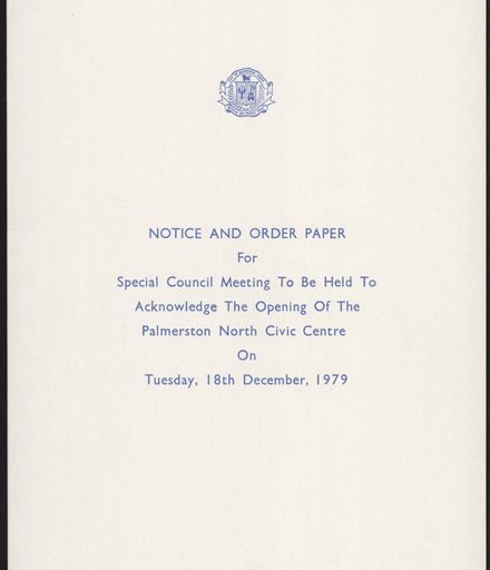 Special Council Meeting - Civic Centre Opening